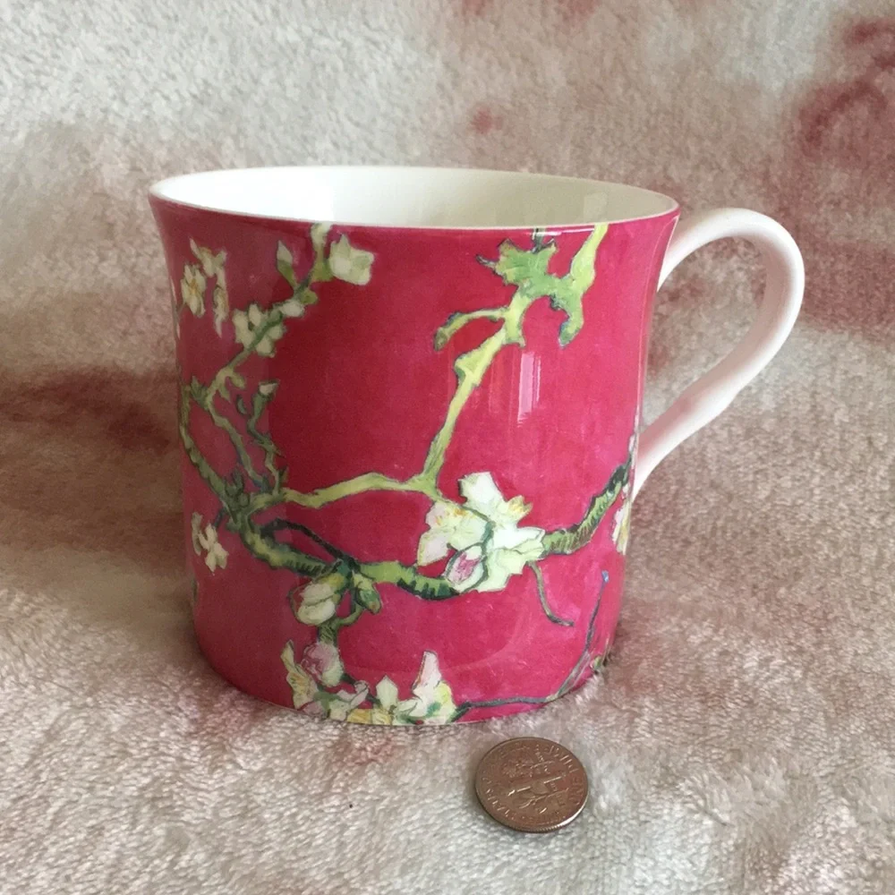 Stechcol Gracie Bone China Ivory Blossoms on Pink Tea Cup NWT 3.25x3.5” - Picture 12 of 16